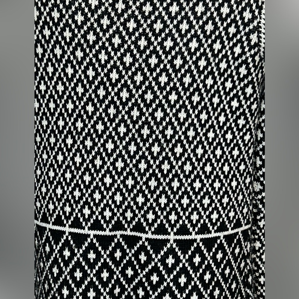 Cocogio Made In Italy Black & White Knit Coat Sweater-Size - Picture 5 of 7